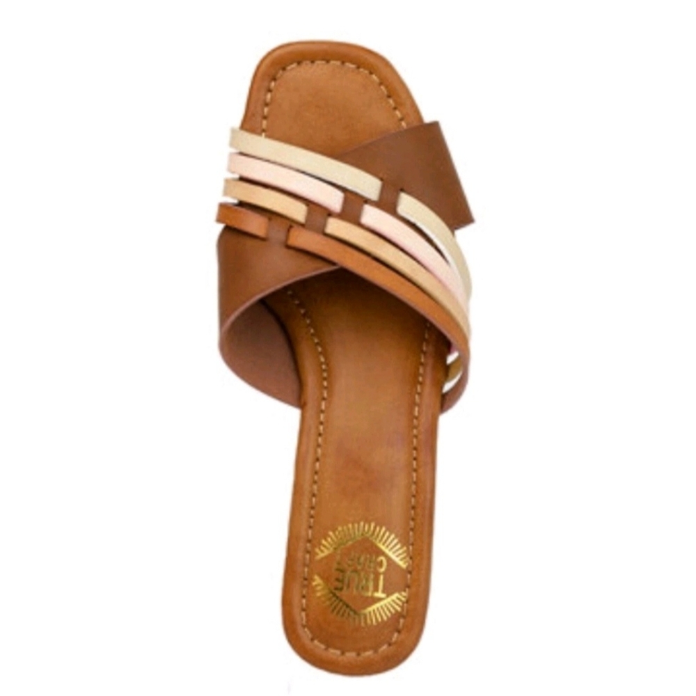 True Craft Klick Strappy Sandal Tan MultiColor Women's Size 8 - Picture 7 of 7